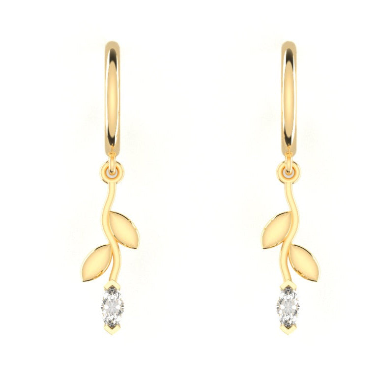 Fairtrade Yellow Gold Petal Drop Hoop Earrings