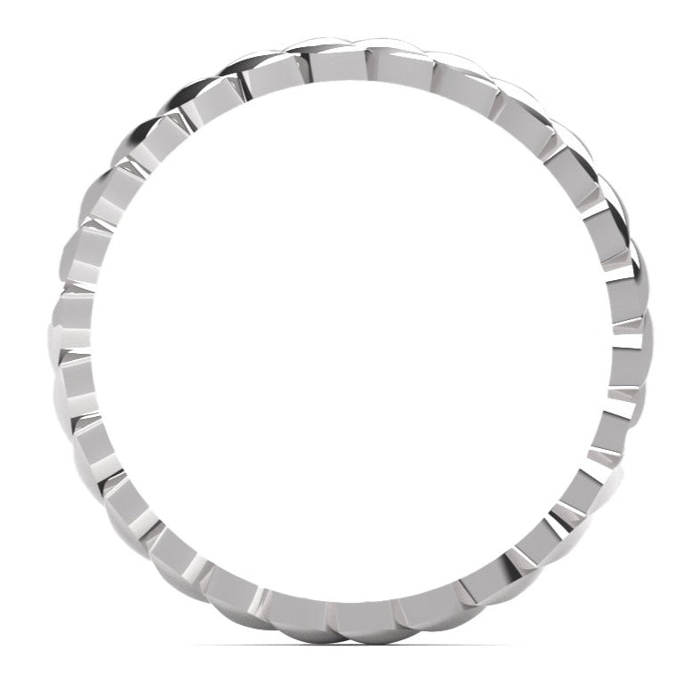 Fairtrade White Gold Petal Band Ring