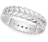 Fairtrade White Gold Petal Band Ring
