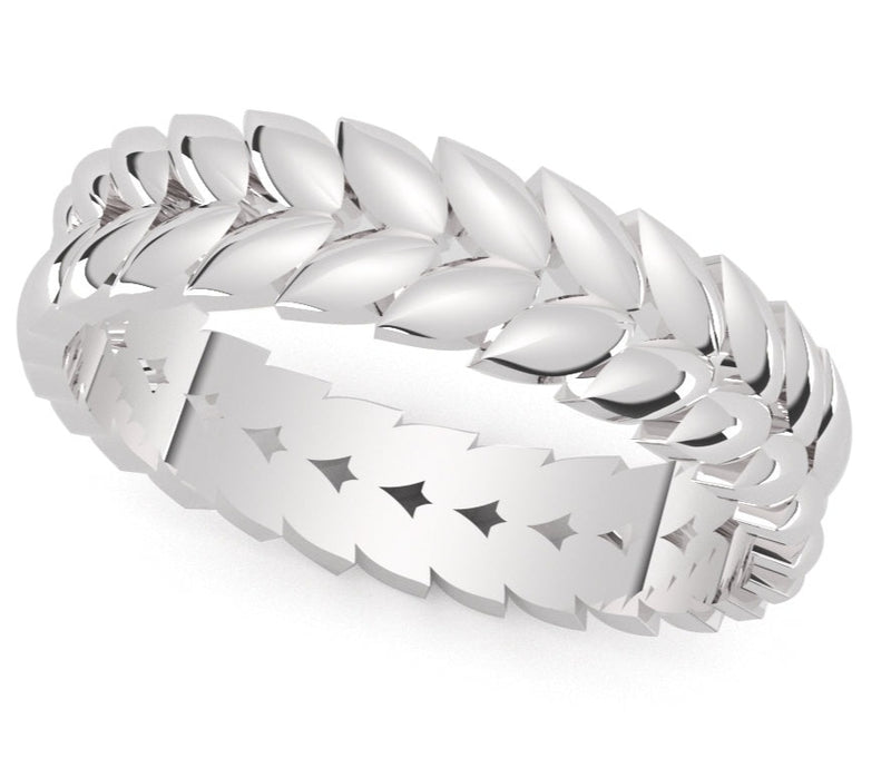 Ethically Sourced Platinum Petal Band Ring