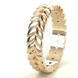 Fairtrade Yellow Gold Petal Band Ring