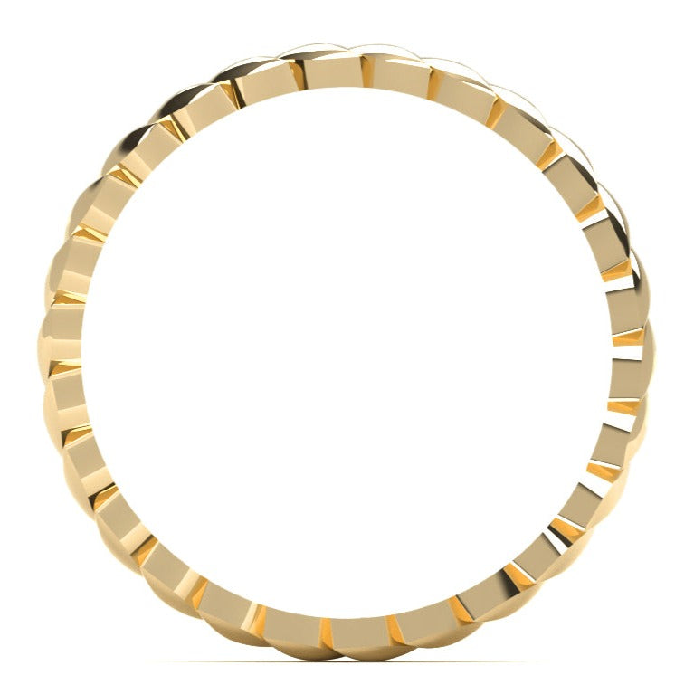 Fairtrade Yellow Gold Petal Band Ring