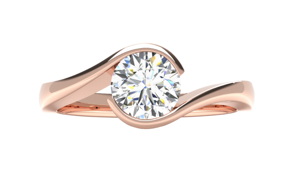 Fairtrade 9ct Rose Gold Crossover Solitaire Engagement Ring