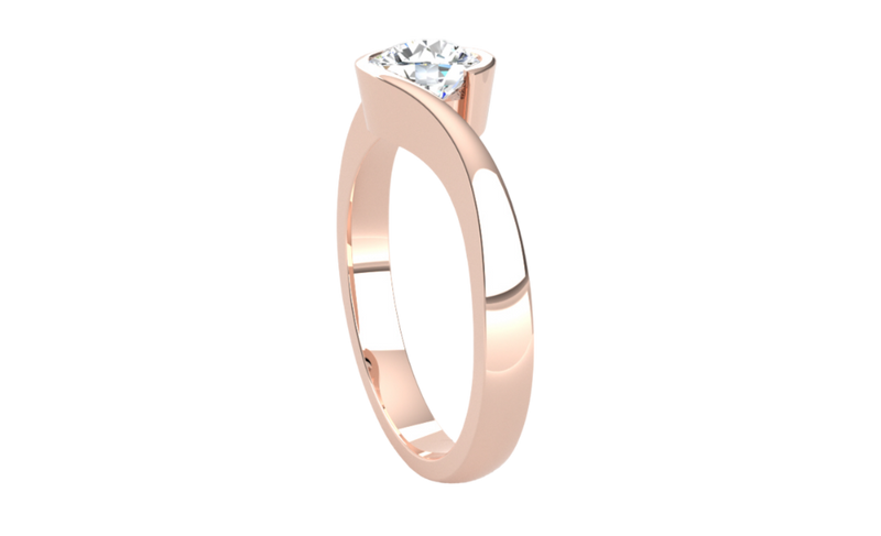 Fairtrade 9ct Rose Gold Crossover Solitaire Engagement Ring