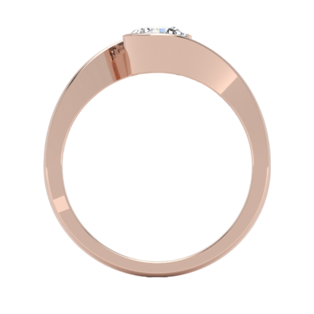 Fairtrade 18ct Rose Gold Solitaire Crossover Engagement Ring