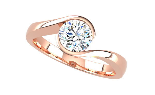 Fairtrade 9ct Rose Gold Crossover Solitaire Engagement Ring