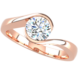 Fairtrade 18ct Rose Gold Solitaire Crossover Engagement Ring