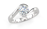 Fairtrade 9ct White Gold Solitaire Crossover Engagement Ring