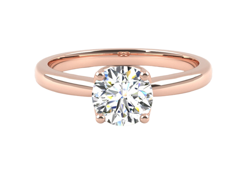 Fairtrade 9ct Rose Gold Four Claw Solitaire Lab Diamond Engagement Ring