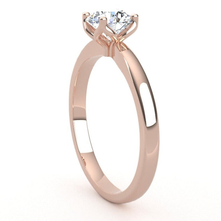 Fairtrade 18ct Rose Gold Four Claw Solitaire Lab Diamond Engagement Ring