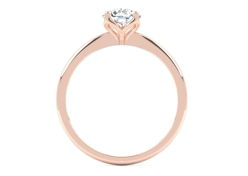 Fairtrade 9ct Rose Gold Four Claw Solitaire Lab Diamond Engagement Ring