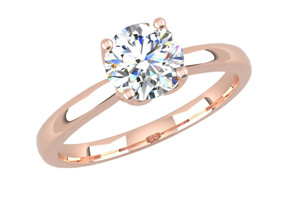 Fairtrade 9ct Rose Gold Four Claw Solitaire Lab Diamond Engagement Ring