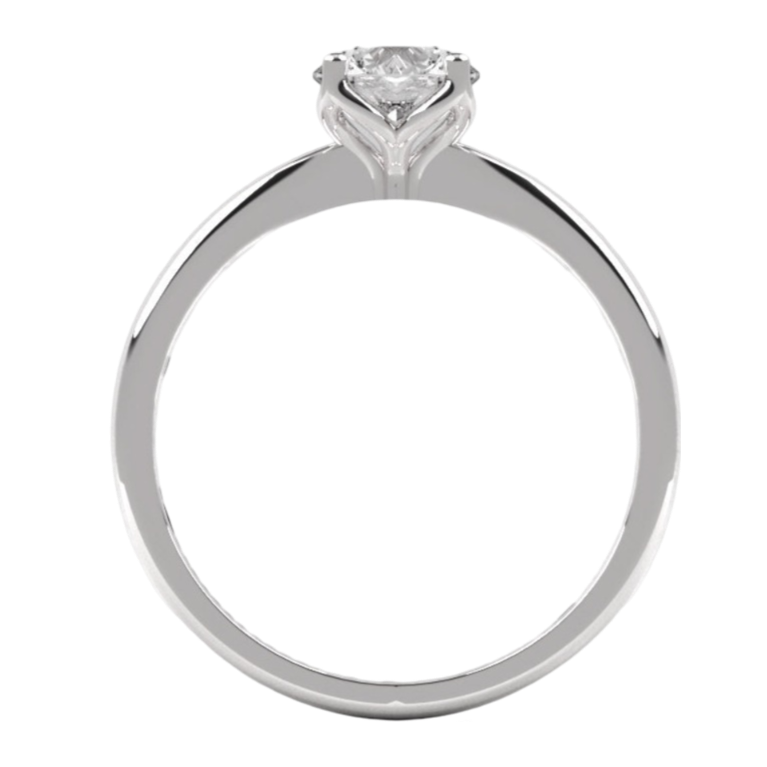 Fairtrade 9ct White Gold Four Claw Solitaire Lab Diamond Engagement Ring