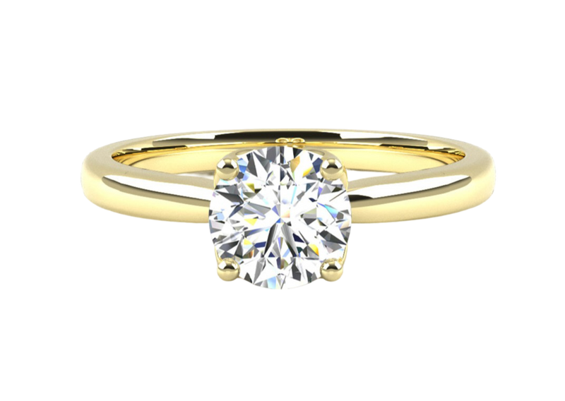 Fairtrade 9ct Yellow Gold Four Claw Solitaire Lab Diamond Engagement Ring