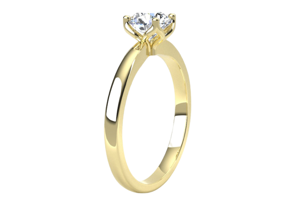 Fairtrade 9ct Yellow Gold Four Claw Solitaire Lab Diamond Engagement Ring