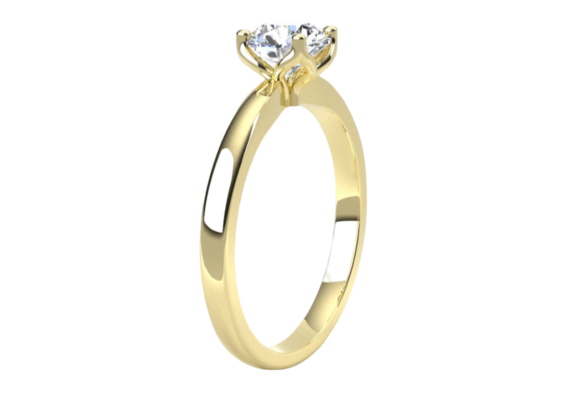 Fairtrade 9ct Yellow Gold Four Claw Solitaire Lab Diamond Engagement Ring