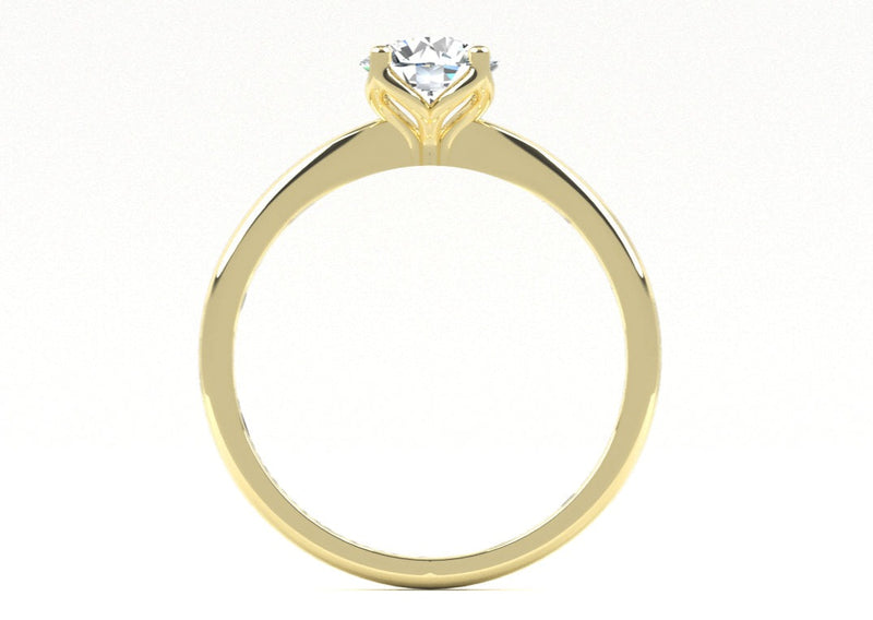 Fairtrade 9ct Yellow Gold Four Claw Solitaire Lab Diamond Engagement Ring