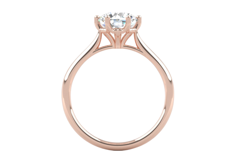 Fairtrade 9ct Rose Gold Six Claw Solitaire Lab Diamond Engagement Ring