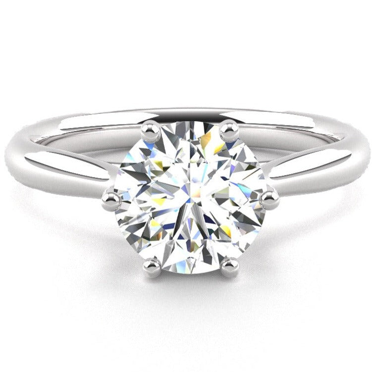 Fairtrade 9ct White Gold Six Claw Solitaire Lab Diamond Engagement Ring