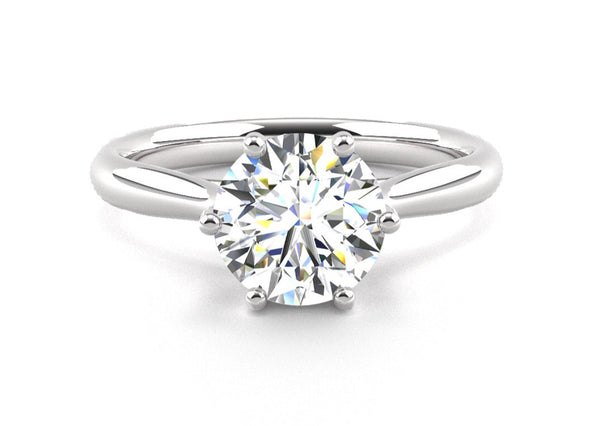 Ethically Sourced Platinum Six Claw Solitaire Lab Diamond Engagement Ring