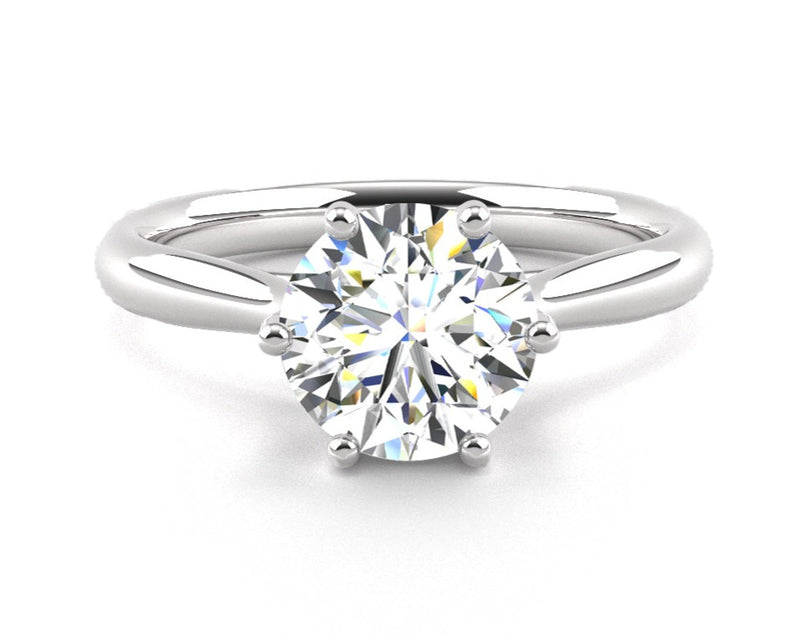 Fairtrade 18ct White Gold Six Claw Solitaire Lab Diamond Engagement Ring