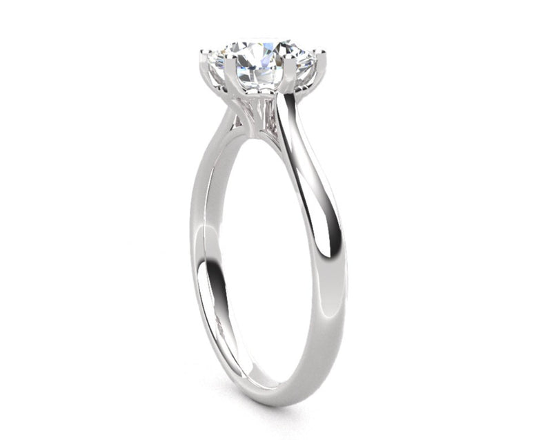 Fairtrade 9ct White Gold Six Claw Solitaire Lab Diamond Engagement Ring