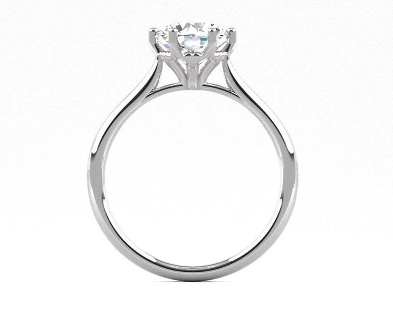 Fairtrade Silver Six Claw Lab Diamond Solitaire Engagement Ring