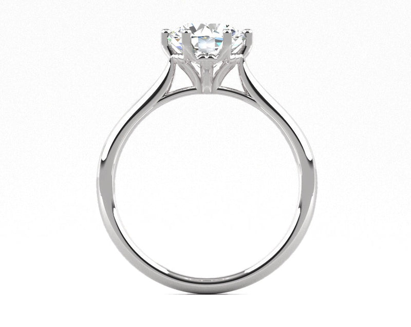 Fairtrade 9ct White Gold Six Claw Solitaire Lab Diamond Engagement Ring