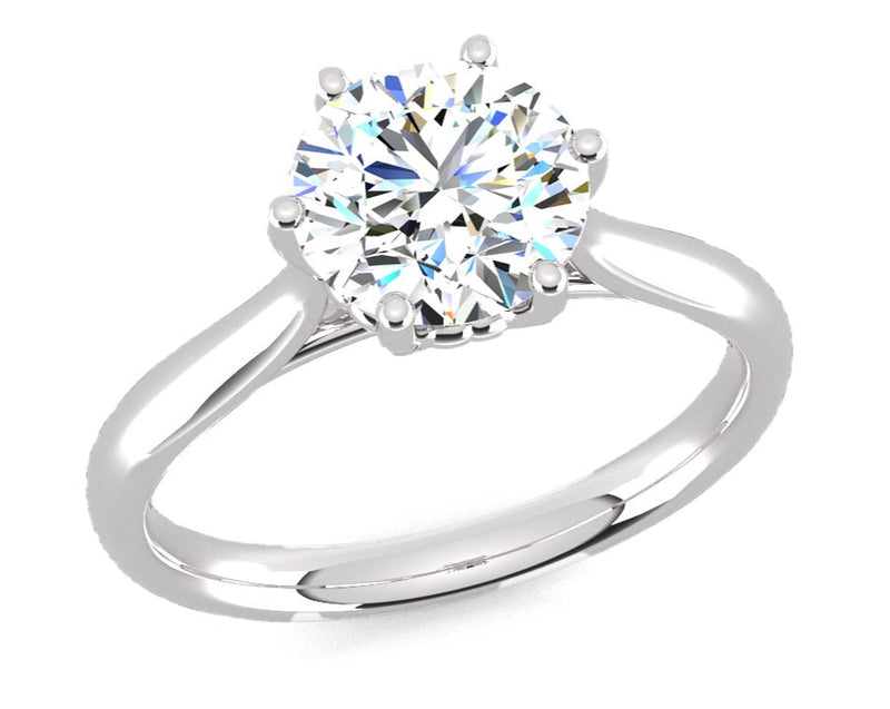 Fairtrade 9ct White Gold Six Claw Solitaire Lab Diamond Engagement Ring