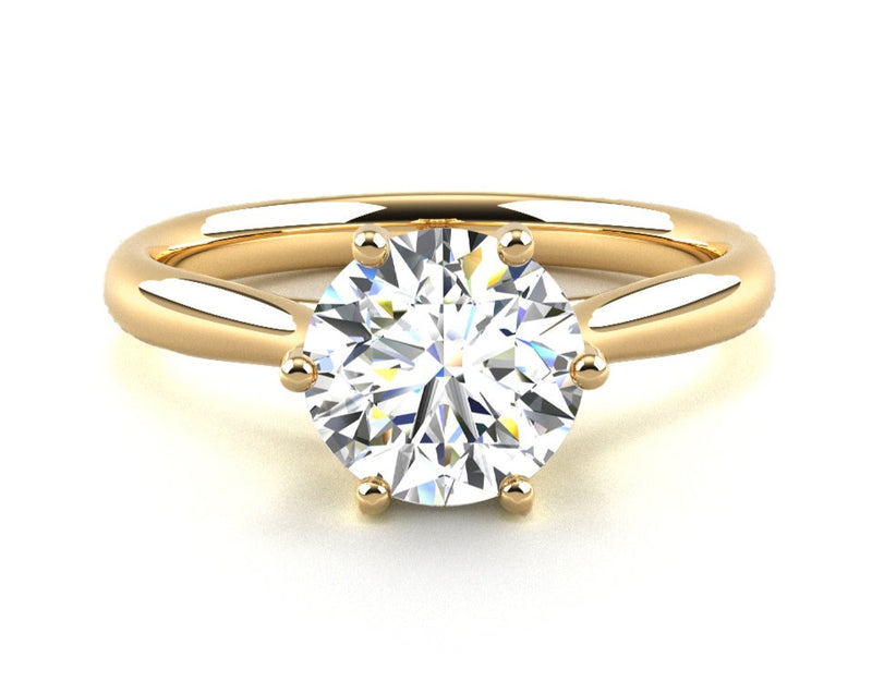 Fairtrade 9ct Yellow Gold Six Claw Solitaire Lab Diamond Engagement Ring