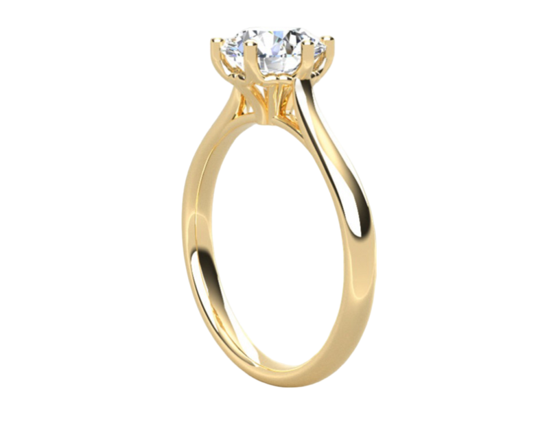 Fairtrade 9ct Yellow Gold Six Claw Solitaire Lab Diamond Engagement Ring