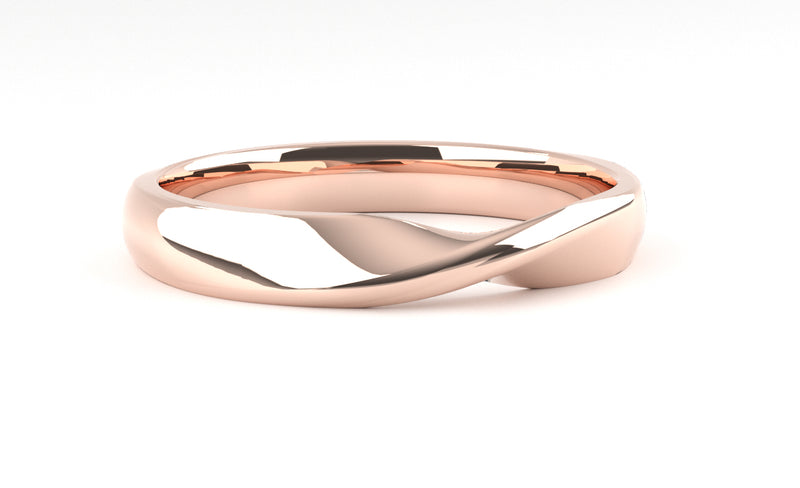 Fairtrade 9ct Rose Gold Twisted Wedding Ring