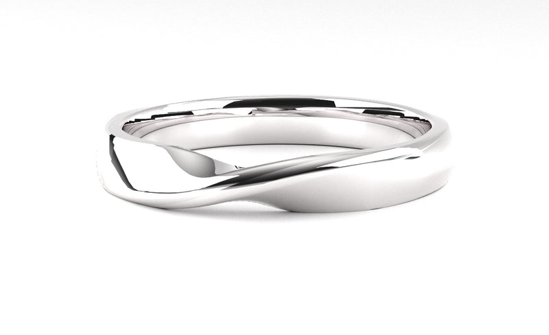 Fairtrade 9ct White Gold Twisted Wedding Ring