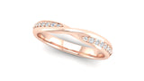 Fairtrade Rose Gold Diamond Set Twisted Wedding Ring