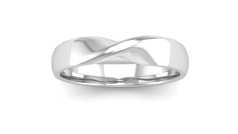 Fairtrade 9ct White Gold Twisted Wedding Ring