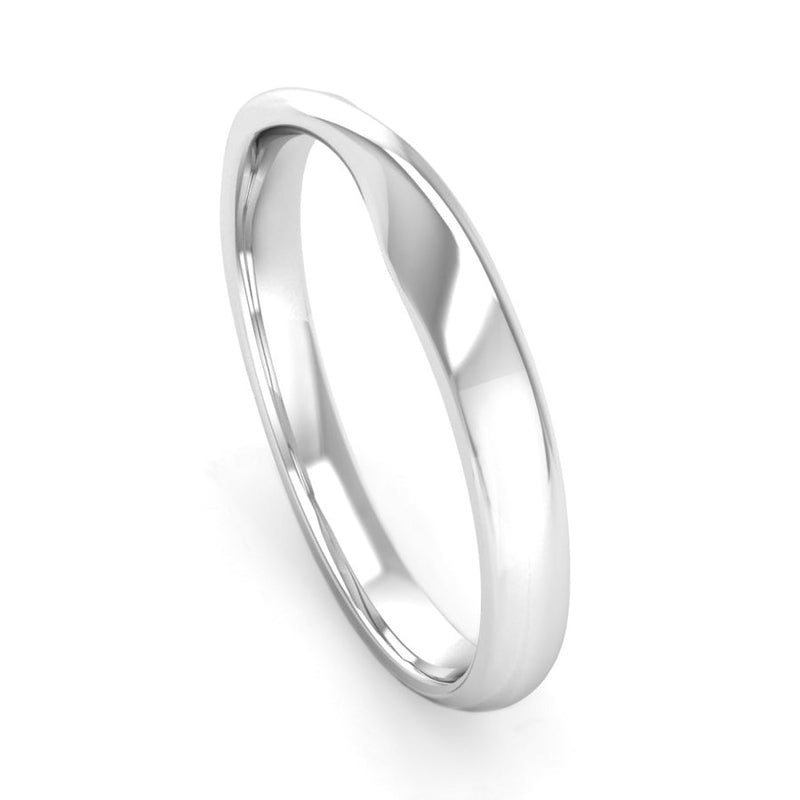 Fairtrade White Gold Twisted Wedding Ring - Jeweller's Loupe