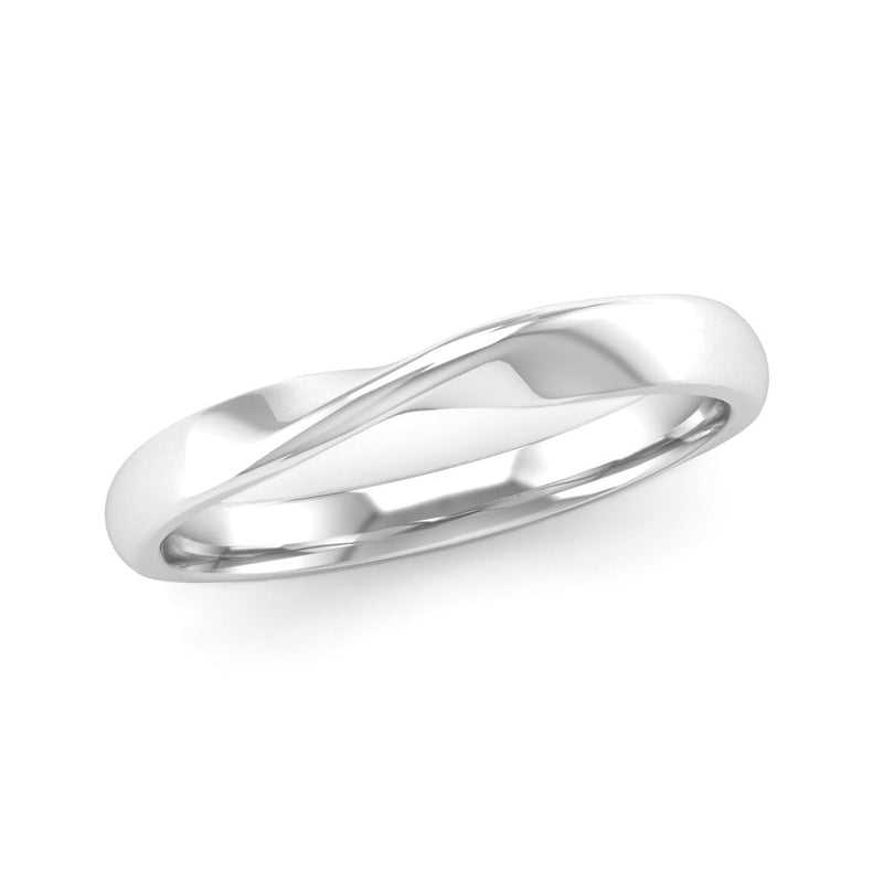 Fairtrade White Gold Twisted Wedding Ring - Jeweller's Loupe
