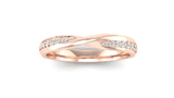 Fairtrade Rose Gold Diamond Set Twisted Wedding Ring