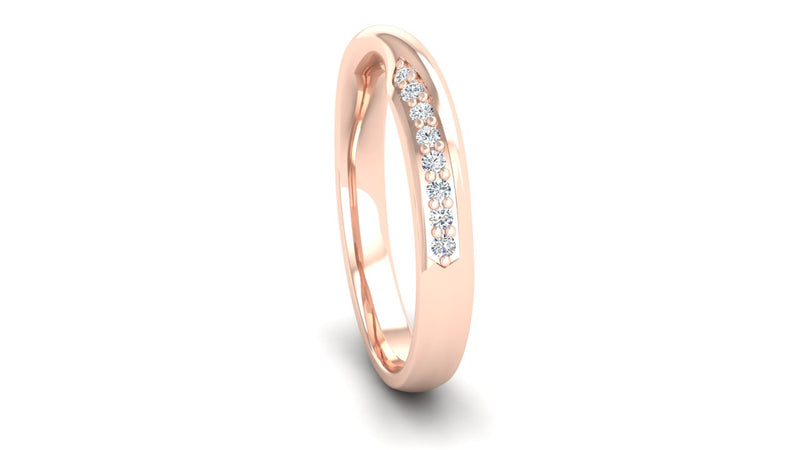 Fairtrade Rose Gold Diamond Set Twisted Wedding Ring