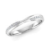 Fairtrade White Gold Diamond Set Twisted Wedding Ring - Jeweller's Loupe