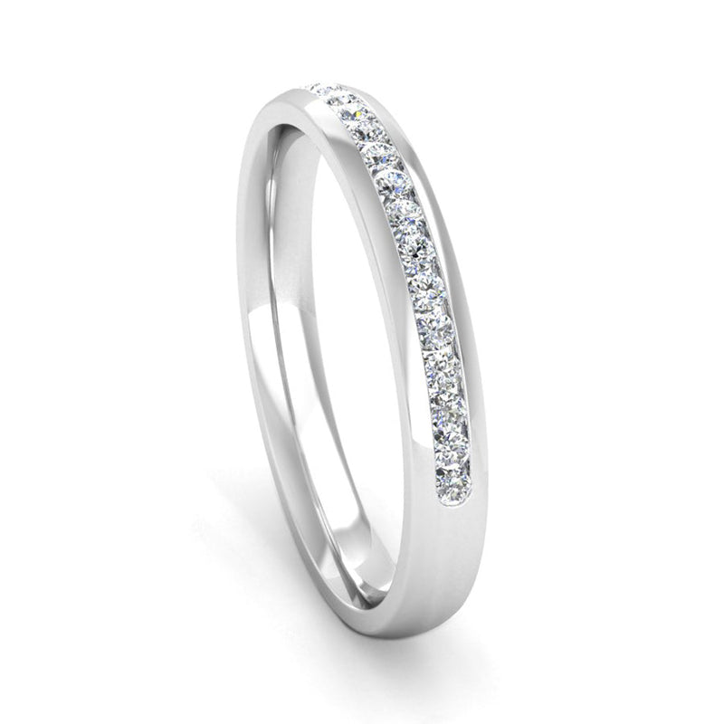 Ethically sourced Platinum Half Channel Set Lab Grown Diamond Wedding Ring