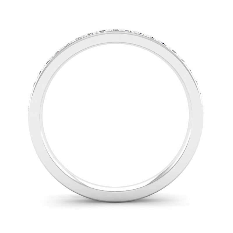 Ethically-sourced Platinum Grain Set Diamond Wedding Ring with Border - Jeweller's Loupe