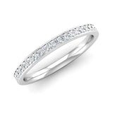 Ethically-sourced Platinum Grain Set Diamond Wedding Ring with Border - Jeweller's Loupe