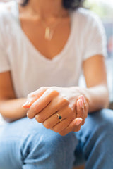 Ethically-sourced Platinum JOY Onyx Stacking Ring - Jeweller's Loupe