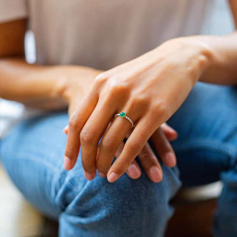 Fairtrade Gold FAITH Agate Stacking Ring - Jeweller's Loupe