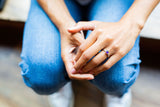 Ethically-sourced Platinum TRUST Amethyst Stacking Ring - Jeweller's Loupe