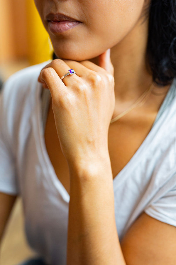 TRUST Amethyst Stacking Ring, Jeweller's Loupe Hope Collection