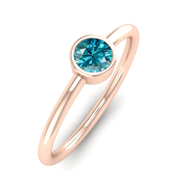 Fairtrade Rose Gold Solitaire Aquamarine March Birthstone Ring, Jeweller's Loupe