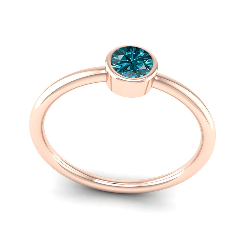 Fairtrade Rose Gold Solitaire Blue Topaz December Birthstone Ring, Jeweller's Loupe
