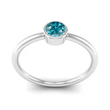 Fairtrade Silver Solitaire Aquamarine March Birthstone Ring, Jeweller's Loupe